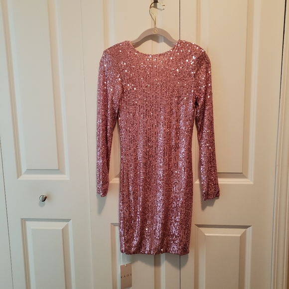 KAOS Mini Party Dress in Pink Sequins Size US 8 EU 38 - Picture 3 of 12